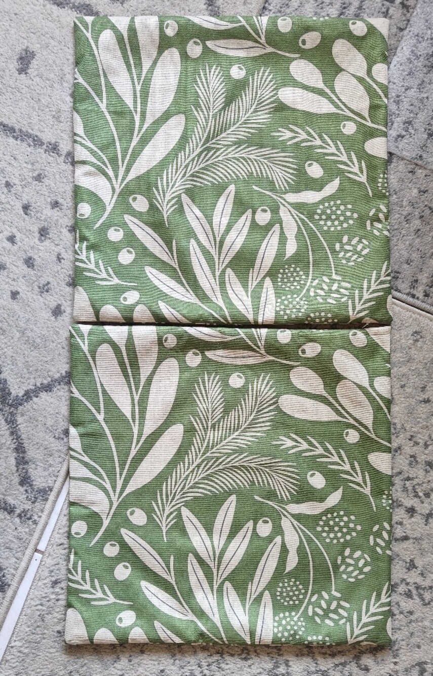 Two 20" Green Botanical Print Cushion Covers